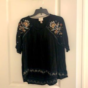 Black embroidered shirt